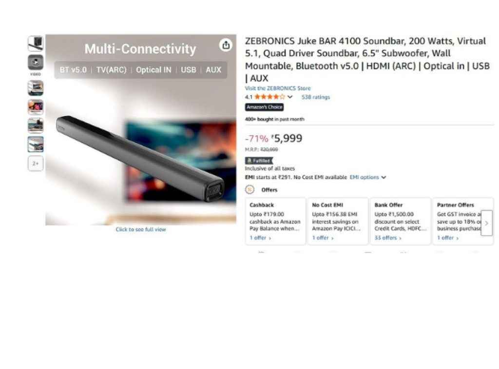 Soundbar Amazon Special Deal