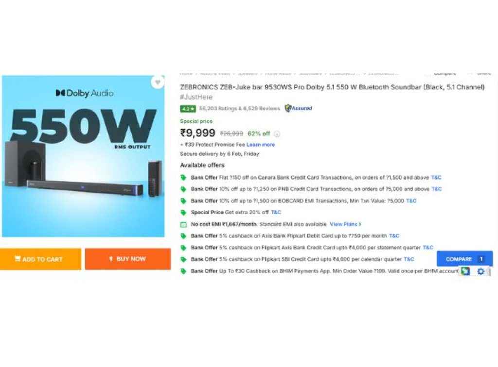 ZEBRONICS ZEB-Juke bar discount