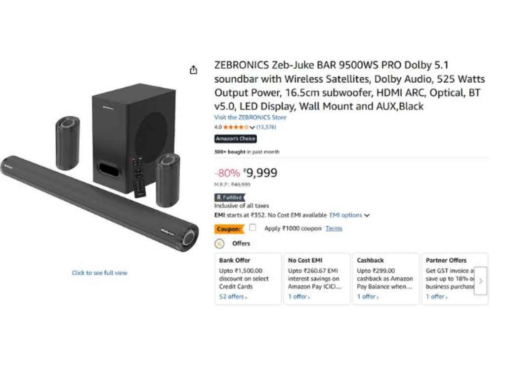 ZEBRONICS soundbar