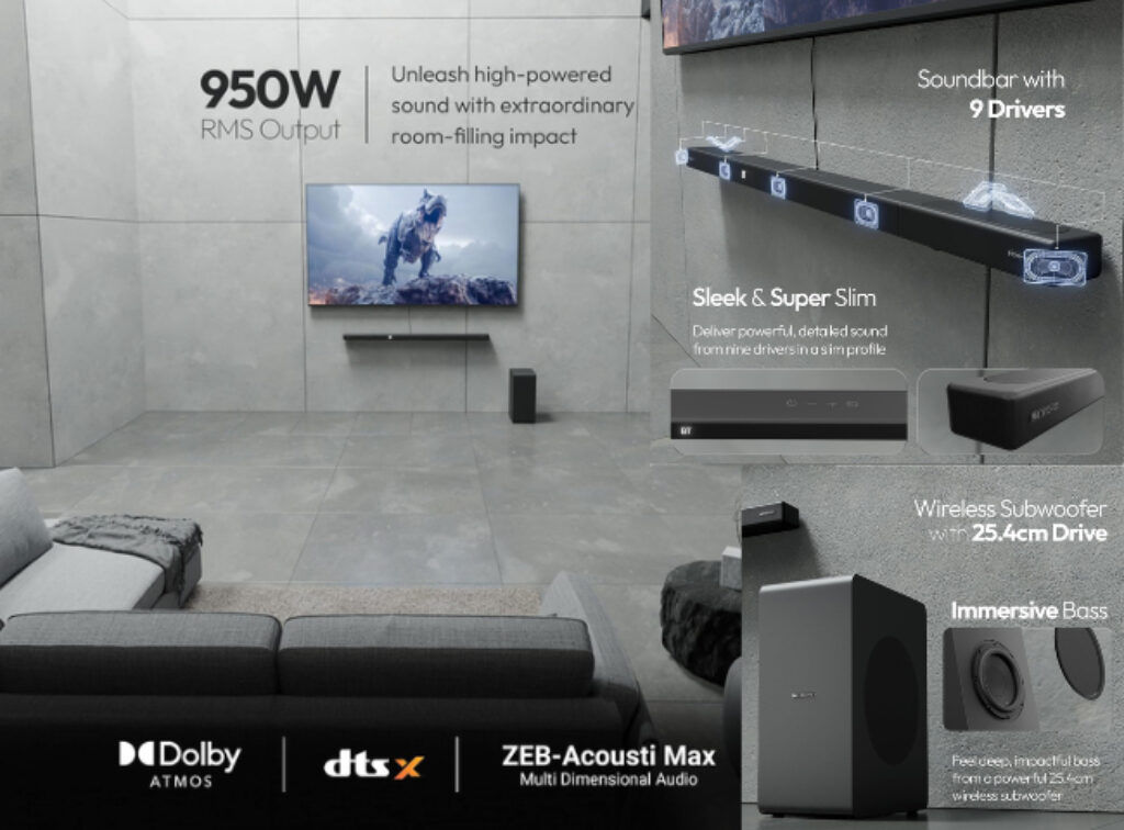 Zebronics 7.1.2 Dolby Atmos SOUNDBAR new
