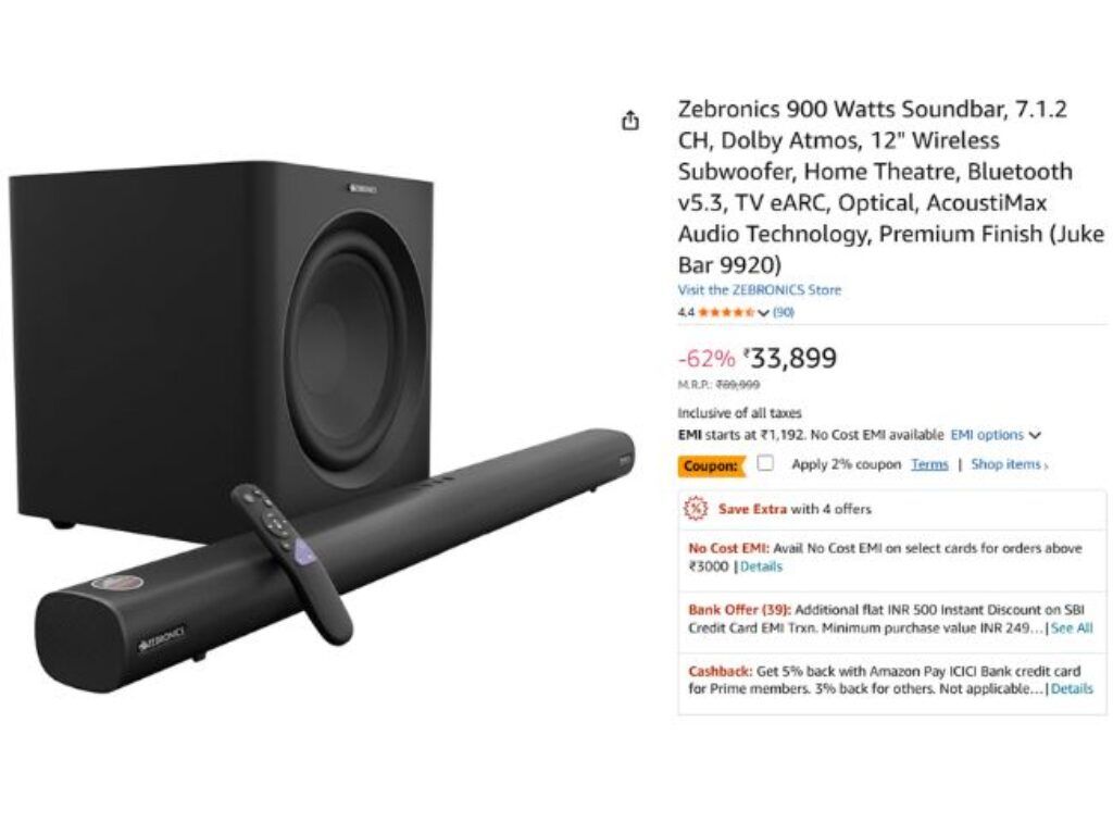 Zebronics 900 Watts Soundbar (1)