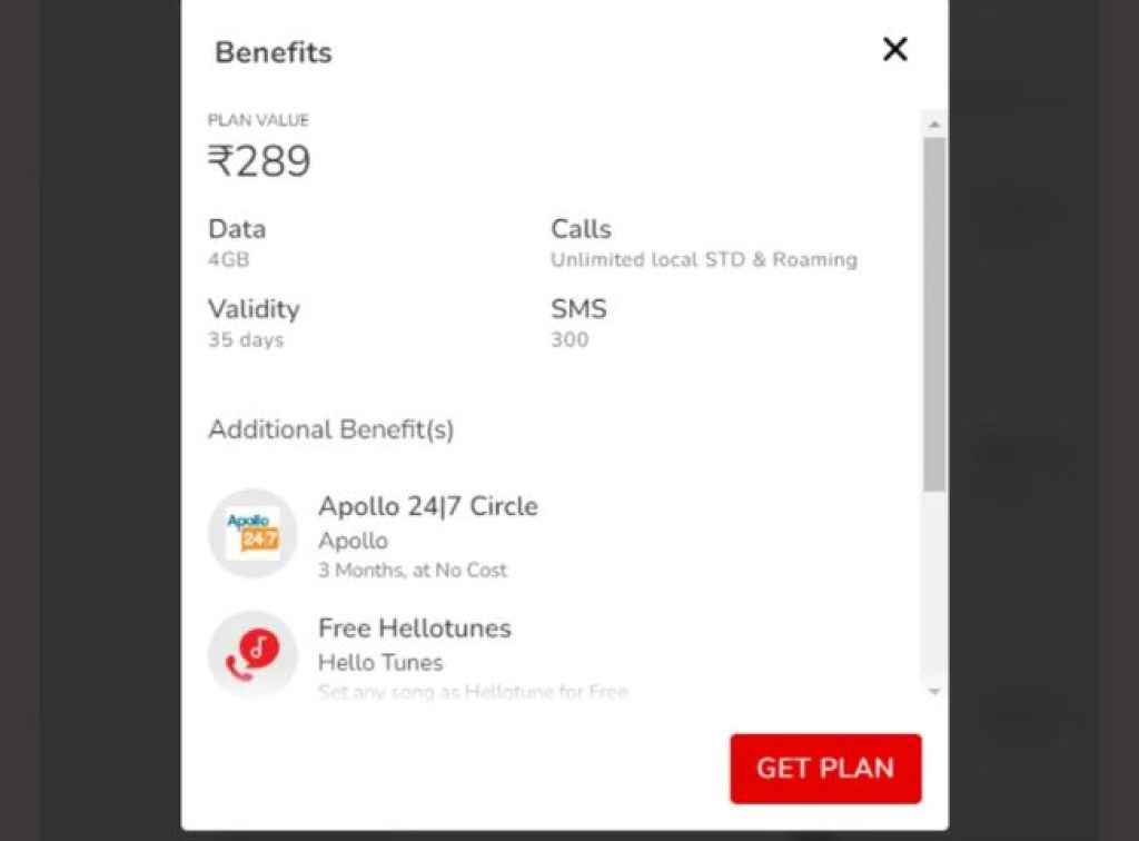 Airtel 289