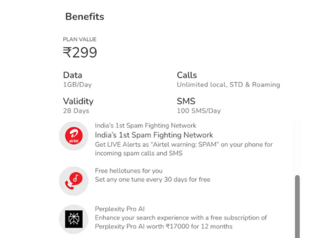 airtel 299 recharge plan 