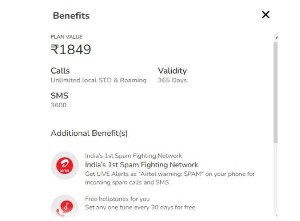 Airtel 1 Year Plan