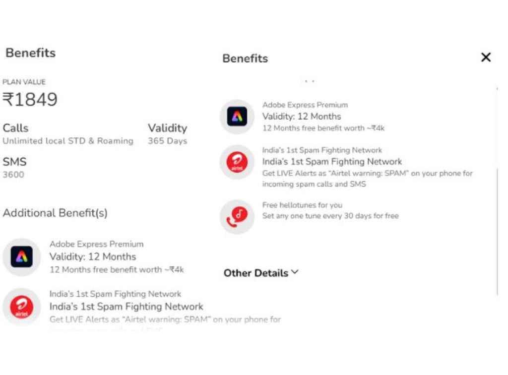airtel rs 1849