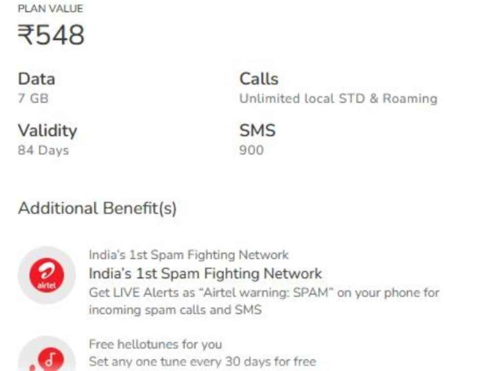 Bharti Airtel Best Plan