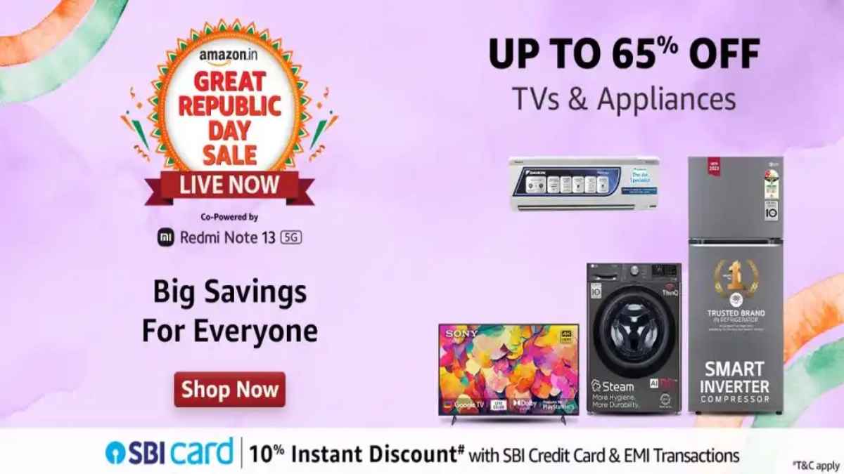 Amazon Great Republic Day Sale 2024 दरम्यान 4K Smart TV ऑफर्सचा वर्षाव सुरु, 65% Discount उपलब्ध 