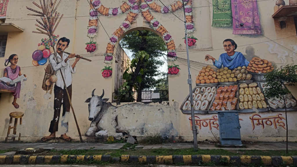 wall art of delhi captured by using the 200MP mode of the Redmi Note 15 Pro+