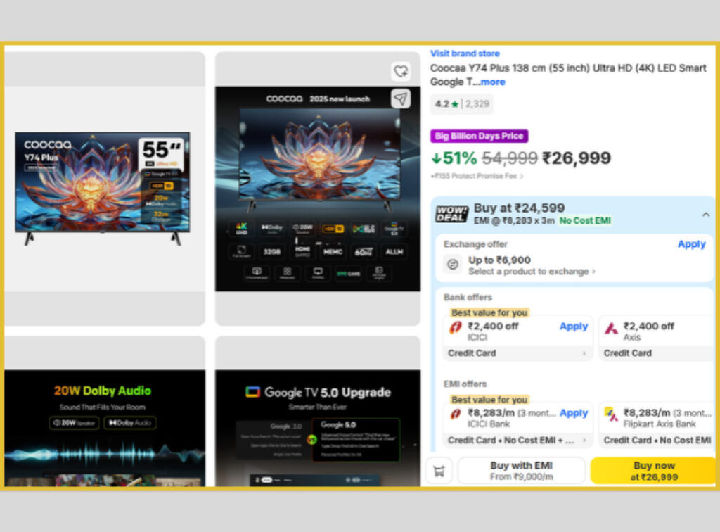 best 55 inch 4K Smart Tv after price hike