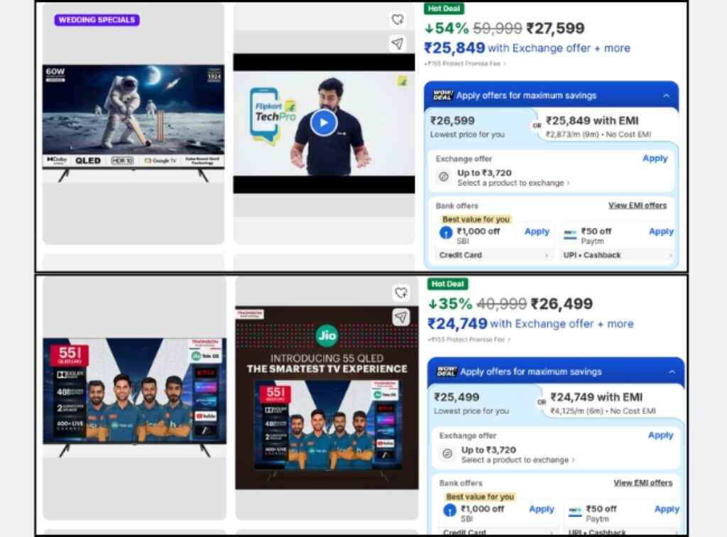 besyt 55 inch QLED Smart Tv deal on flipkart