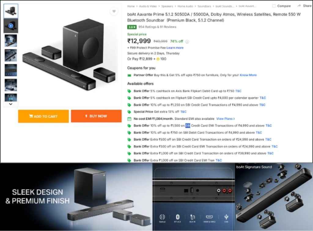 boAt 5.1.2 Dolby Atmos Soundbar