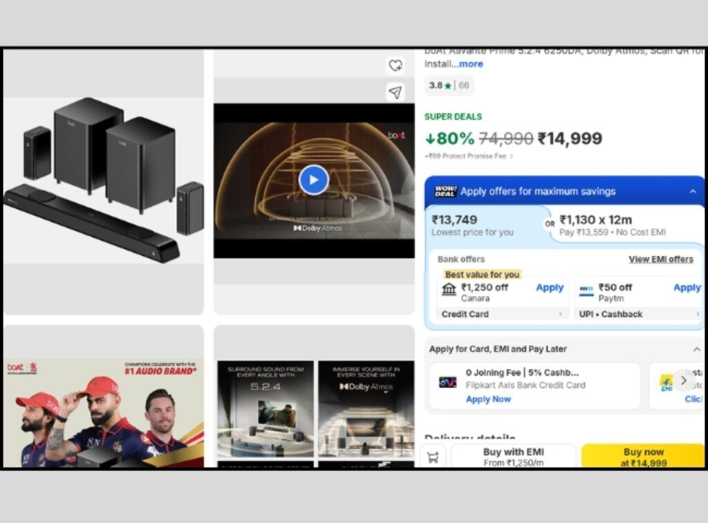 boAt 5.2.4 Dolby Atmos soundbar deal