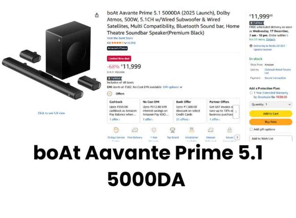 boAt Aavante Prime 5.1 5000DA