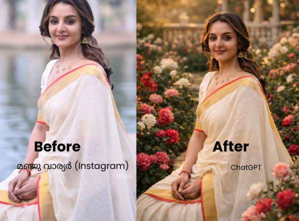 Saree photo editing AI prompts