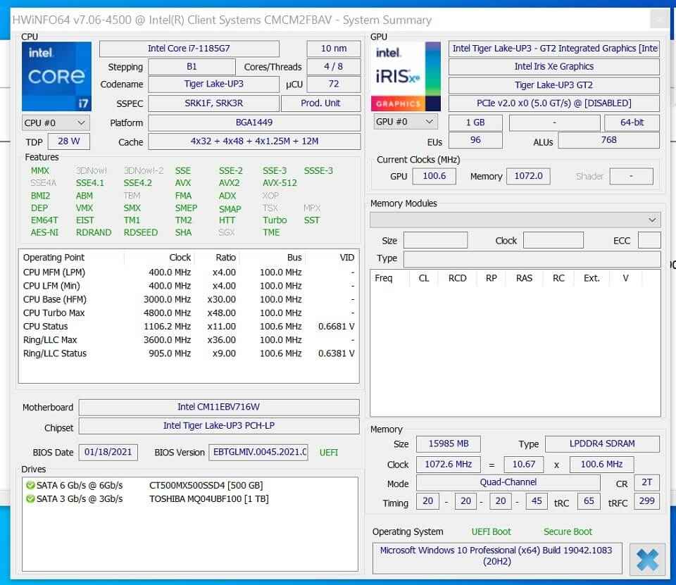 Intel NUC Pro Chassis Element Specifications