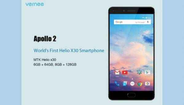 Vernee Apollo 2 with 8GB RAM, Helio X30 chipset launching at MWC 2017