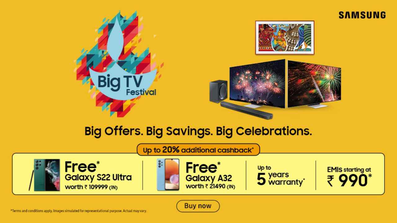Samsung ‘Big TV Festival’ offers assured gifts, cashback, and more: Check out details here