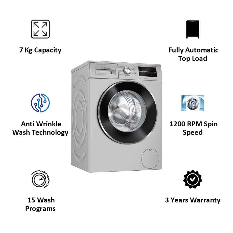 Bosch 7 Kg 5 Star Fully Automatic Front Load Washing Machine (WAJ2446SIN)