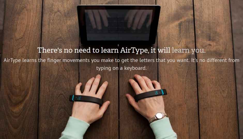 AirType: wearable device that lets you type without a keyboard