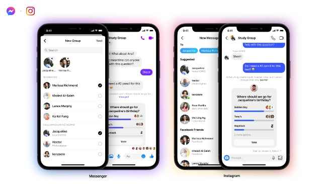 Facebook Messenger and Instagram cross application Group Chat