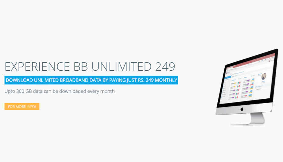 BSNL’s new broadband plan offers 300GB data at Rs. 249 per month