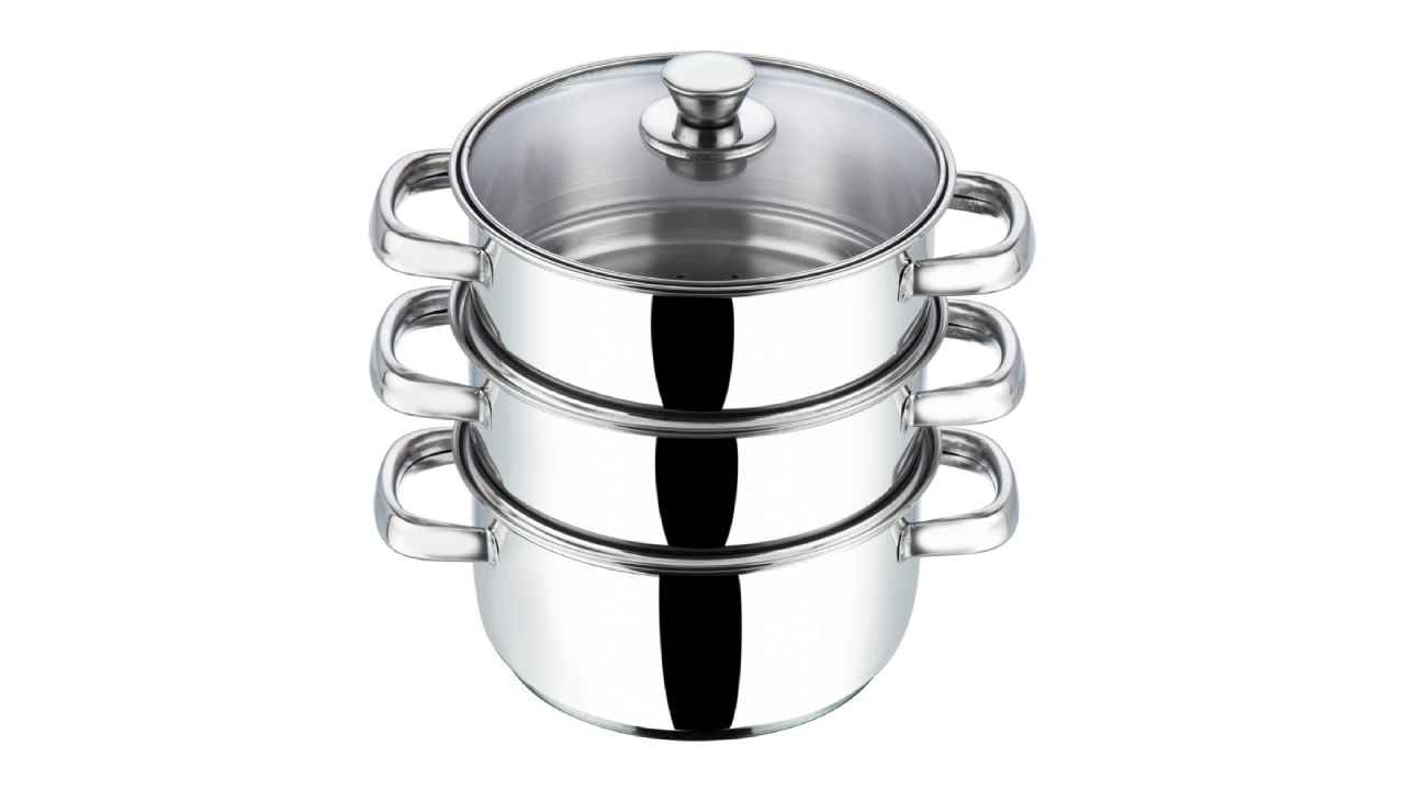 Stainless Steel Steamer Pot For Cooking 2-tier Steaming Pot With Ear For  Dumplings Vegetables Dishes