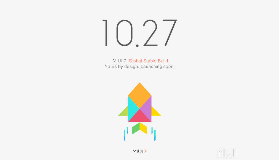 MIUI 7 will begin rolling out on eligible devices from October 27