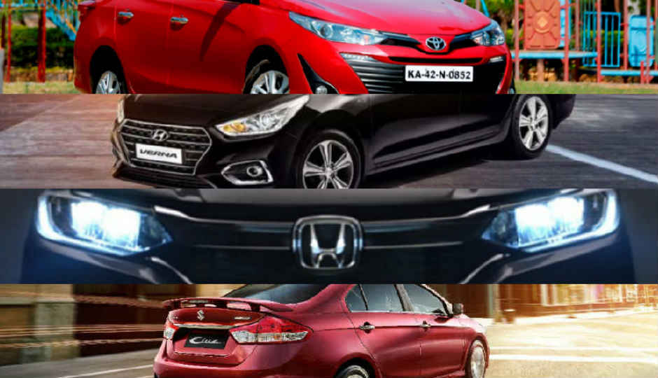 Toyota Yaris v. Honda City v. Hyundai Verna v. Maruti Ciaz: Equipment, features and technology compared