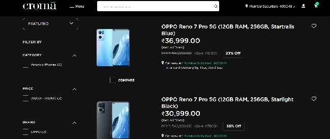 Reno 7 Pro 5G sale