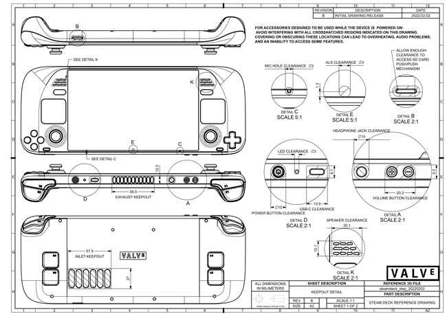 Valve releases CAD files for the Steam Deck handheld gaming console