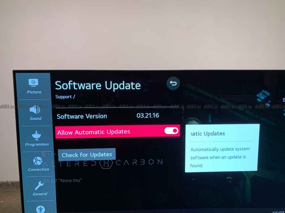 The LG CX receives updates over the air.