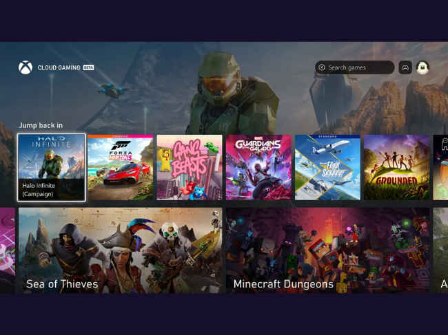 Interfaccia dell'app Xbox TV