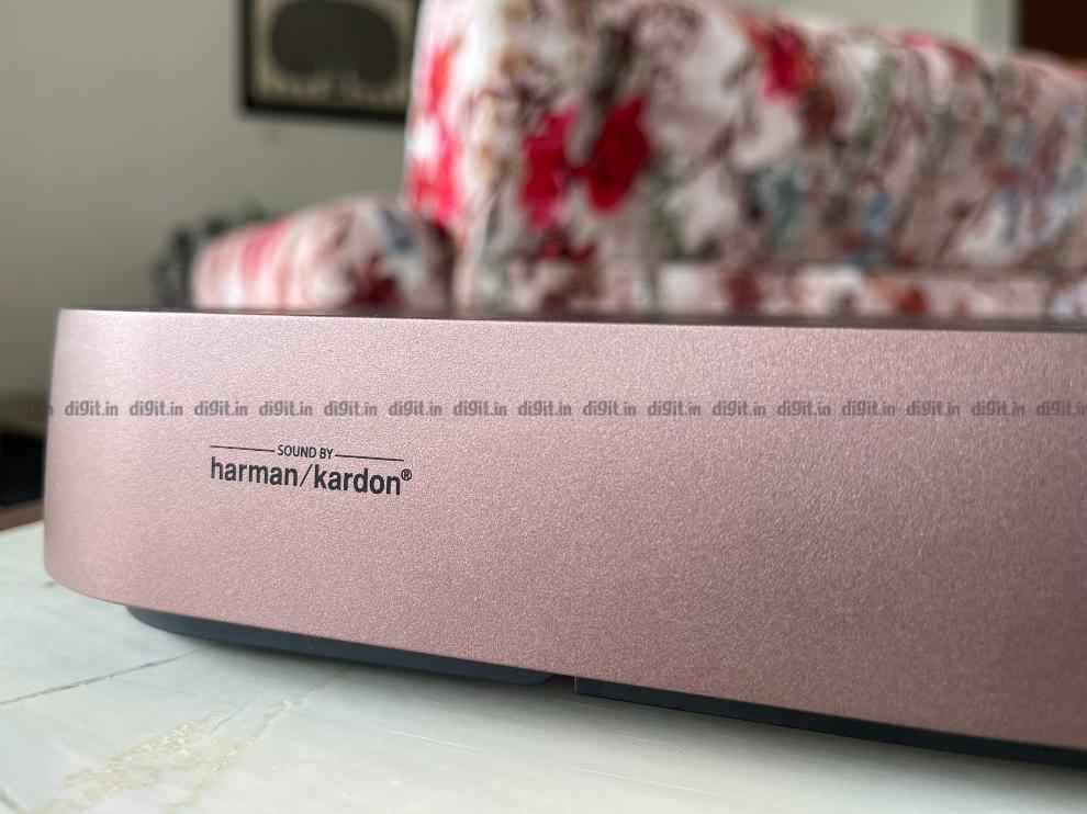 The speakers on the projector are powered by Harman kardon.