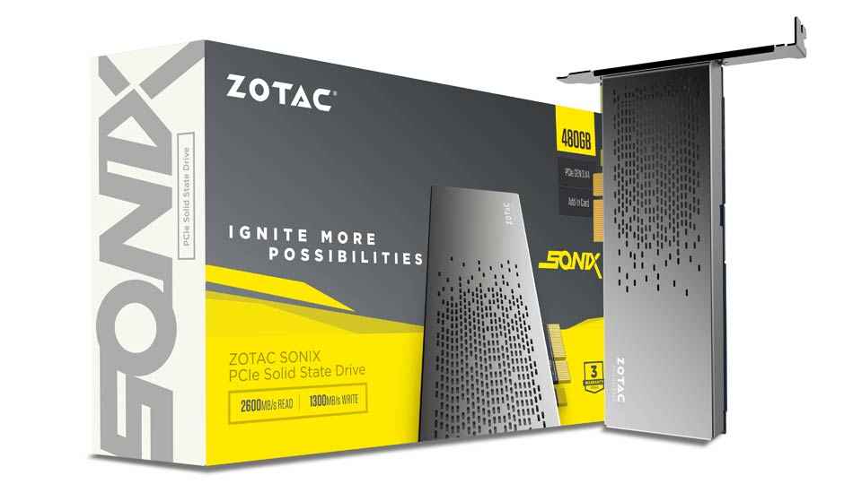ZOTAC SONIX 480GB NVMe 1.2 PCIe SSD Announced