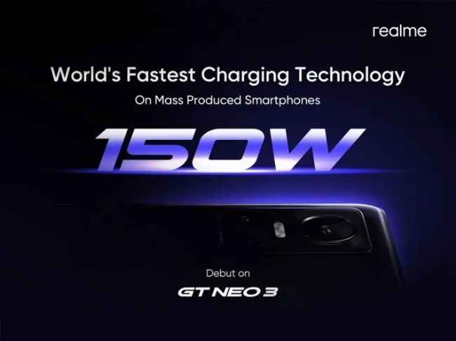 Ricarica Realme GT Neo 3 150W
