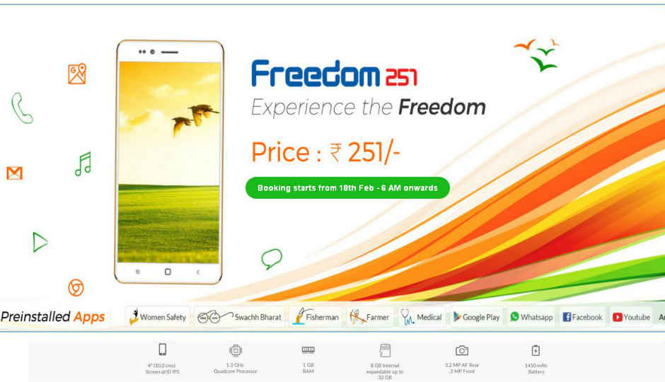 Freedom 251 website gets hacked, now restored
