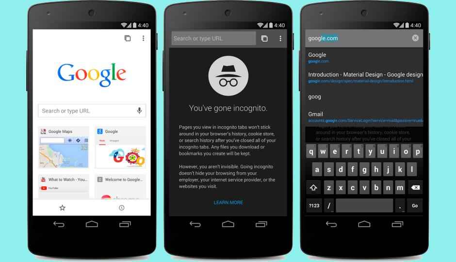 Chrome for Android updated with Material Design