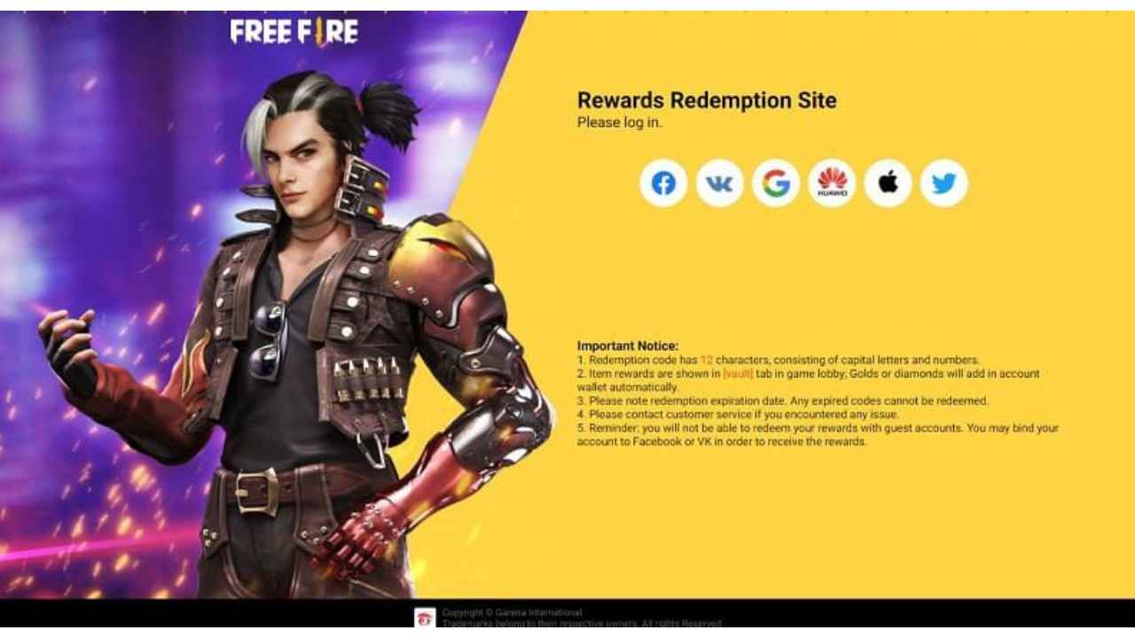 How to Use Garena Free Fire Redemptions site in India