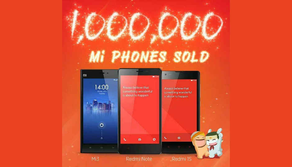 Xiaomi crosses one million devices sold in India
