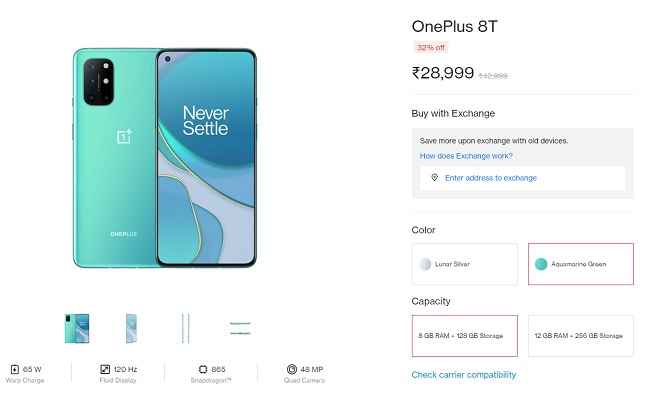 OnePlus 8T DIscount offer