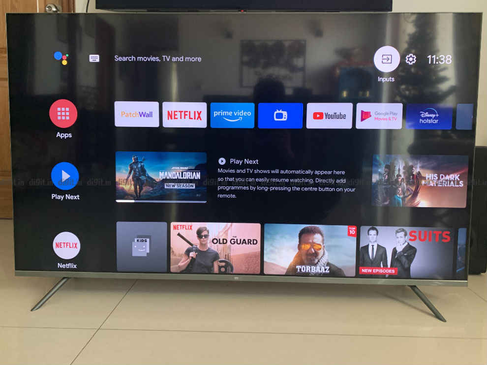 Android TV UI on the Mi QLED TV 4K.