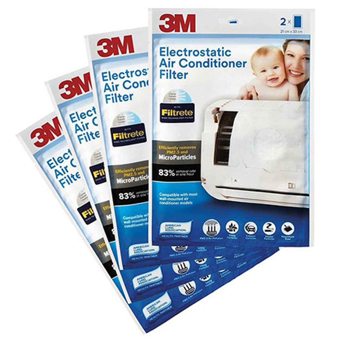 3M FILTRETE AIRCON CLEANING FILTER A/C DUST ELECTROSTATIC FIBERS 15X24" 2 PACKS