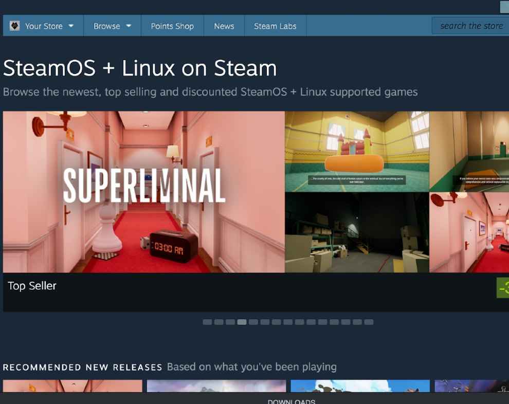 Steam offers a library of games for Linux.