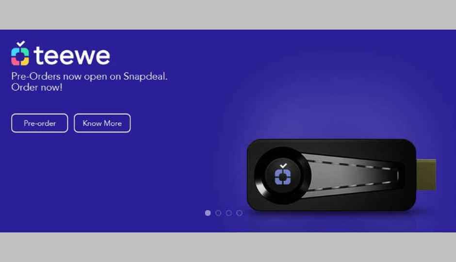 Snapdeal announces Chromecast like Teewe streaming dongle for Rs 1,999