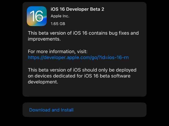 iOS 16 Beta 2 features