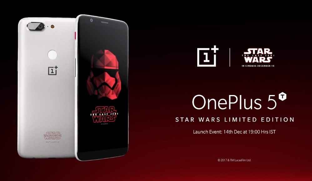 ಹೊಸ OnePlus 5T ಸ್ಟಾರ್ ವಾರ್ಸ್ ಲಿಮಿಟೆಡ್ ಅಡಿಷನನ್ನು ಭಾರತದಲ್ಲಿ ಪ್ರಾರಂಭಿಸಿದೆ.