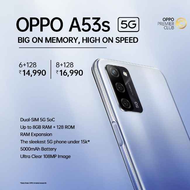 oppo a53s 5g specifications