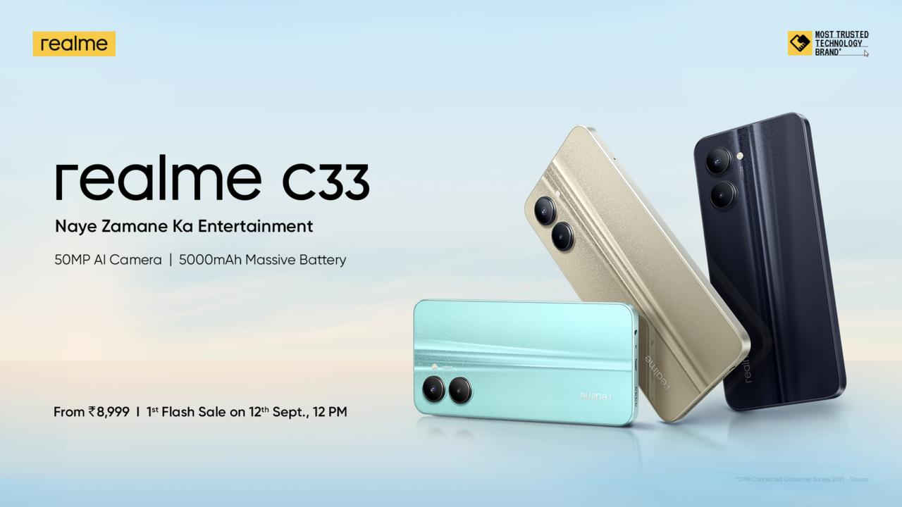 Realme C33 launched in India with a 50MP camera and a 5000mAh battery starting at ₹8999