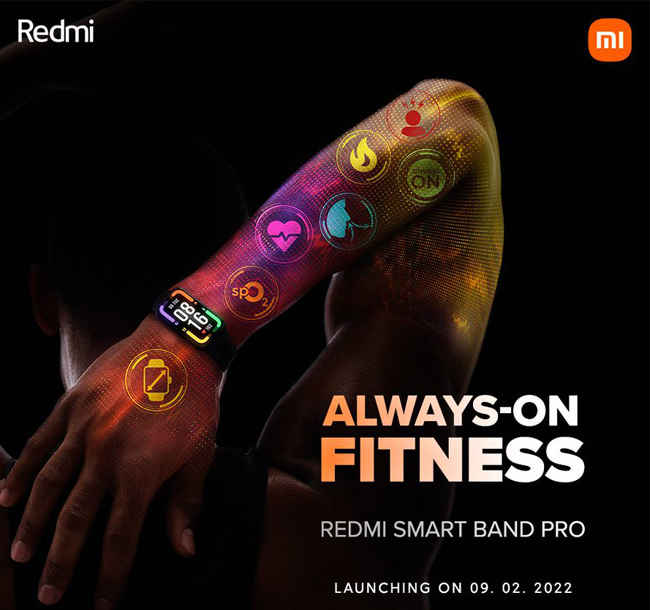 Redmi Smart Band Pro: Launching on 09.02.2022 