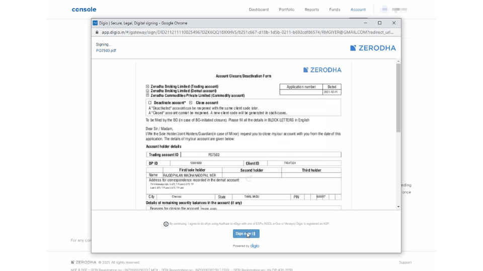 Zerodha close